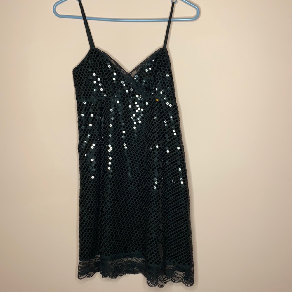 Express Black Sequin Mini Dress